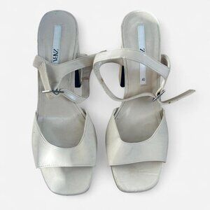 ZARA Women's Beige Strappy Block Heel Sandals Open Toe Buckle‎ EU 40